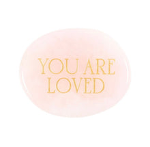 Load image into Gallery viewer, You Are Loved Rose Quartz Crystal Palm Stone