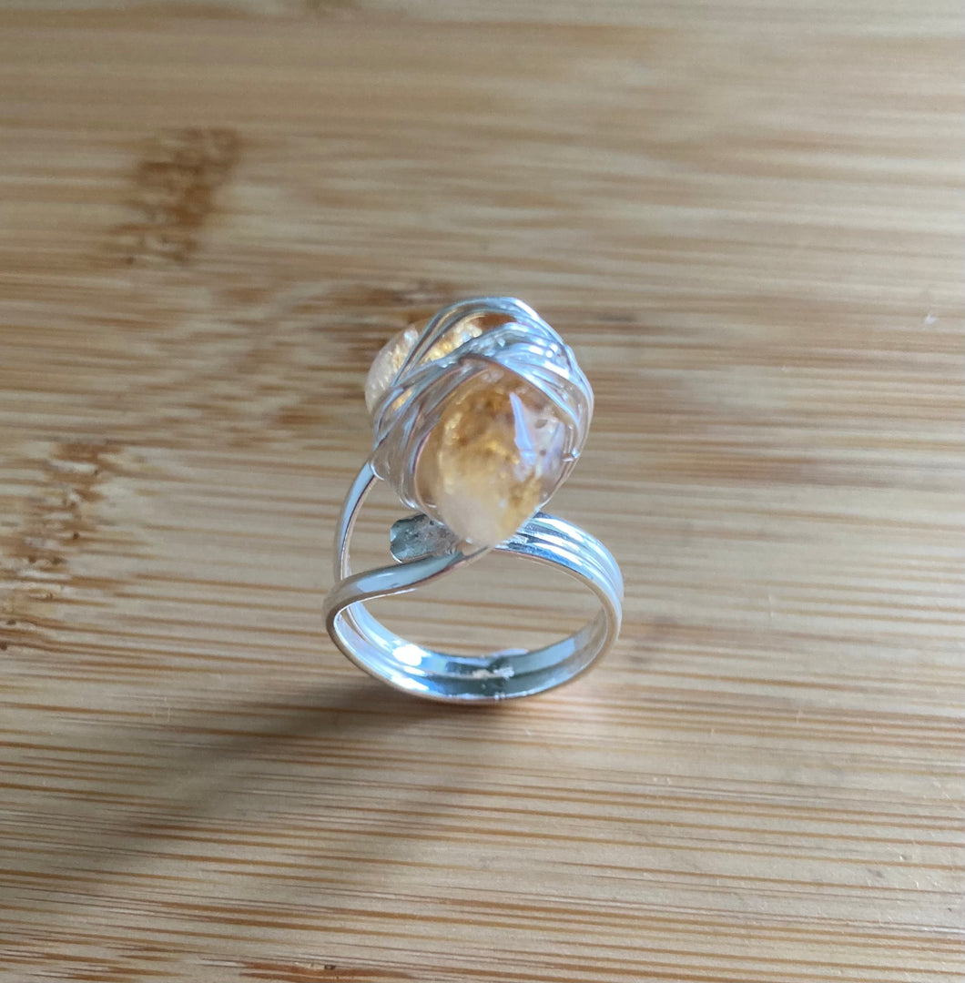 Citrine Wire Wrapped Ring