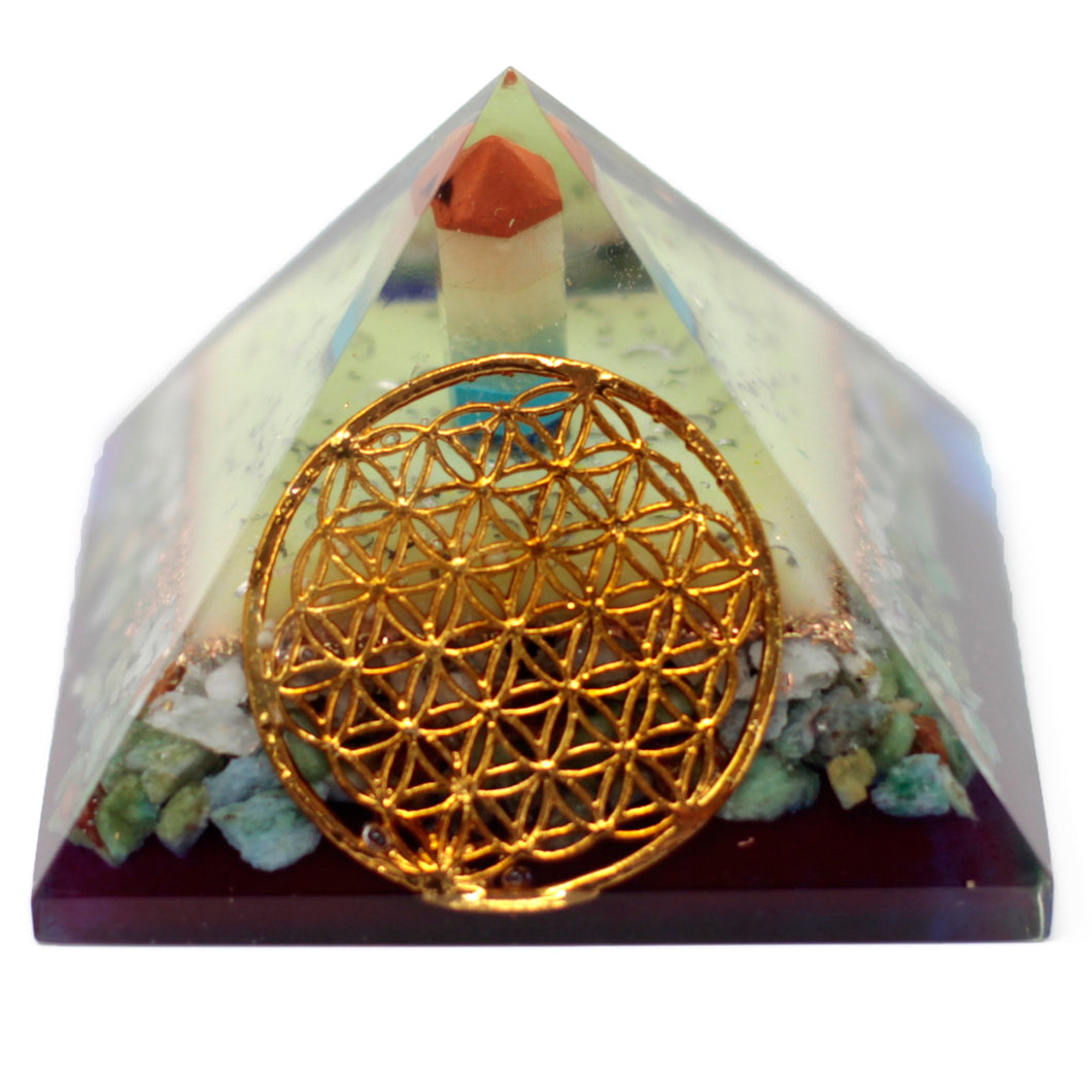 Flower Of Life Orgonite Pyramid 80mm