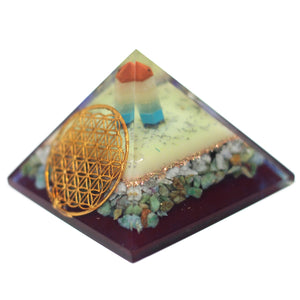 Flower Of Life Orgonite Pyramid 80mm