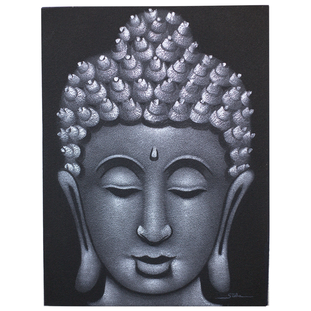 Grey Sand Finish Buddha Painting