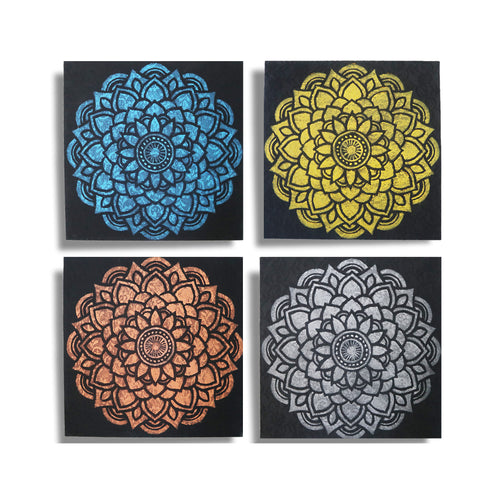 Four Piece Mandala Painting