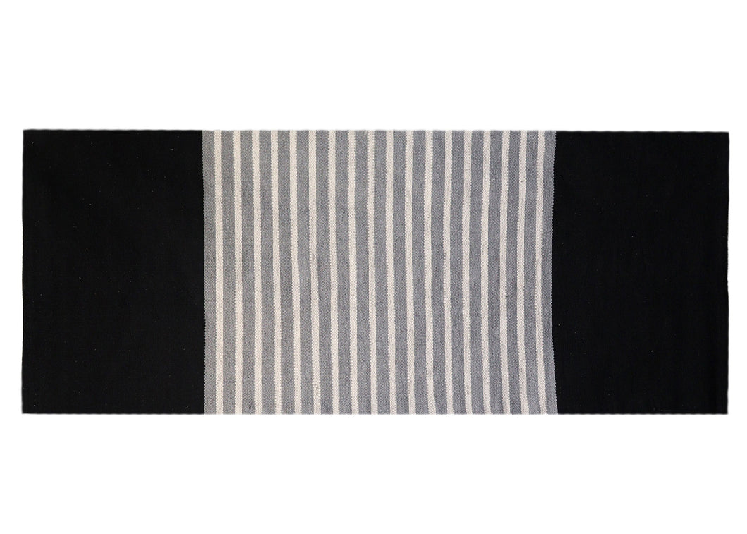 Black & Grey Indian Cotton Rug