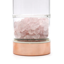 Load image into Gallery viewer, Rose Quartz Crystal Glass Tea Infuser Bottle