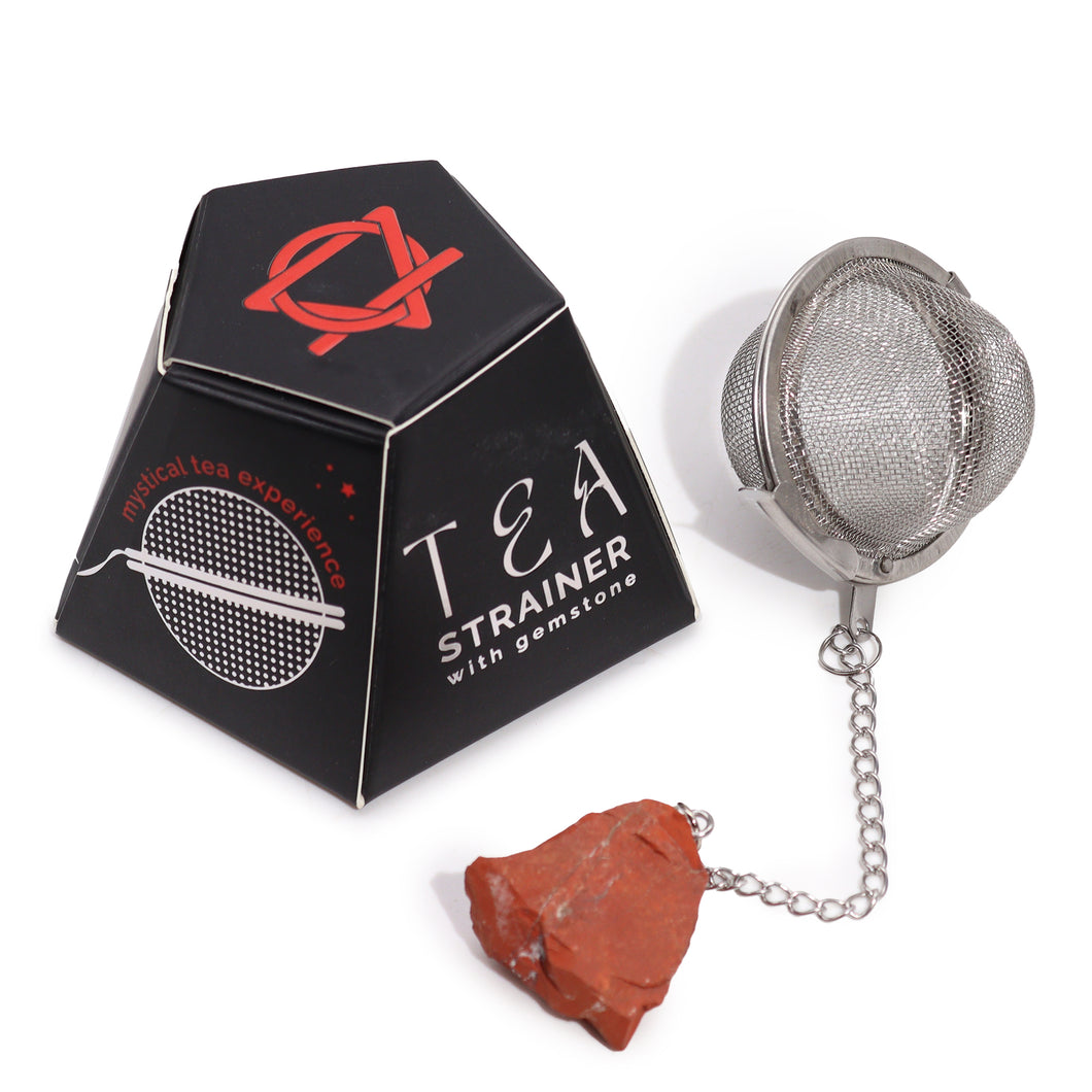 Raw Crystal Tea Strainer - Red Jasper