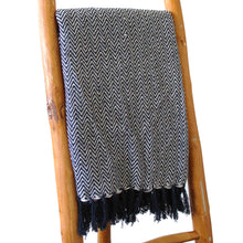 Load image into Gallery viewer, Boho Navy Zigzag Comfort Throw