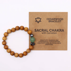 Cedarwood Sacral Chakra Bracelet