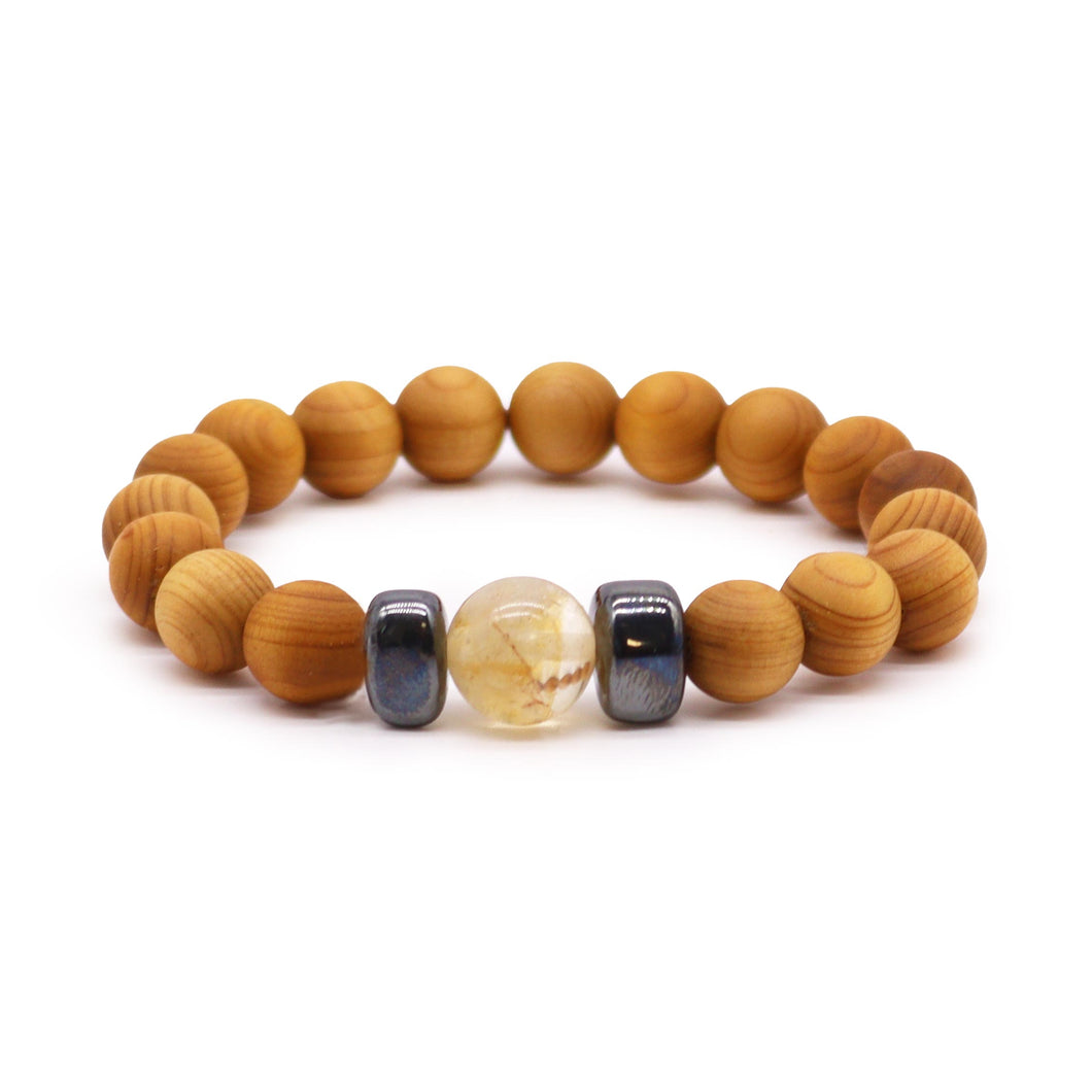 Cedarwood Solar Plexus Chakra Bracelet