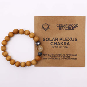 Cedarwood Solar Plexus Chakra Bracelet