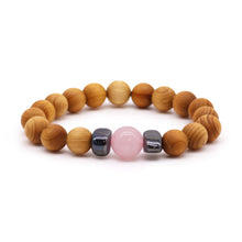 Load image into Gallery viewer, Cedarwood Heart Chakra Bracelet