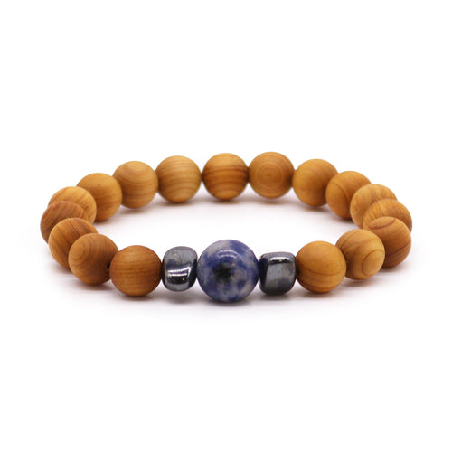 Cedarwood Throat Chakra Bracelet