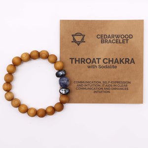 Cedarwood Throat Chakra Bracelet