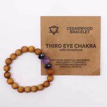 Load image into Gallery viewer, Cedarwood Third Eye Chakra Bracelet