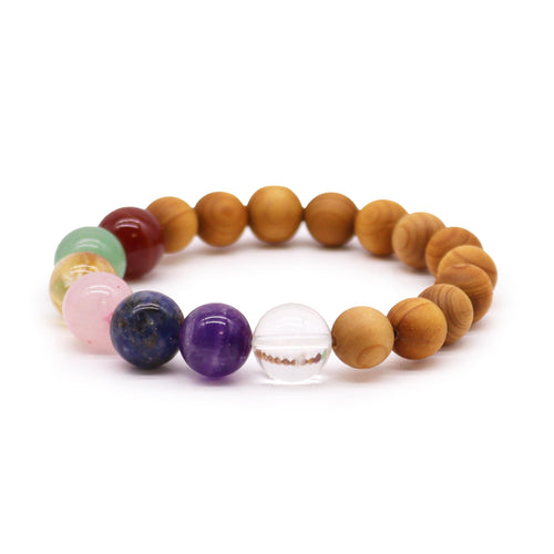 Cedarwood Seven Chakras Bracelet