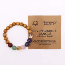 Load image into Gallery viewer, Cedarwood Seven Chakras Bracelet