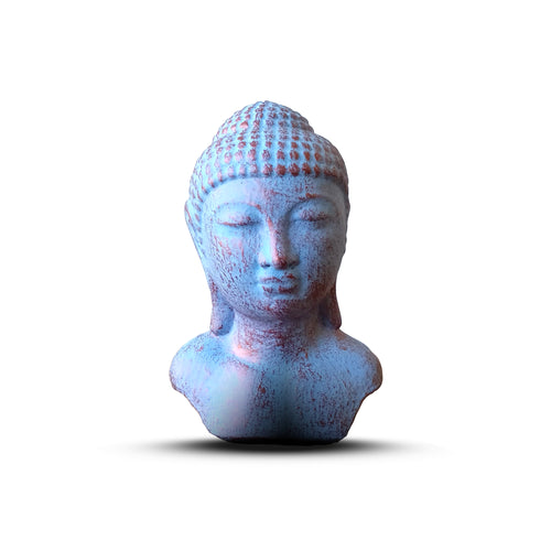 Blue Copper Tranquility Buddha Head