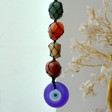 Load image into Gallery viewer, Evil Eye Hanging Chakra Stone Pendant