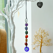 Load image into Gallery viewer, Evil Eye Hanging Chakra Stone Pendant