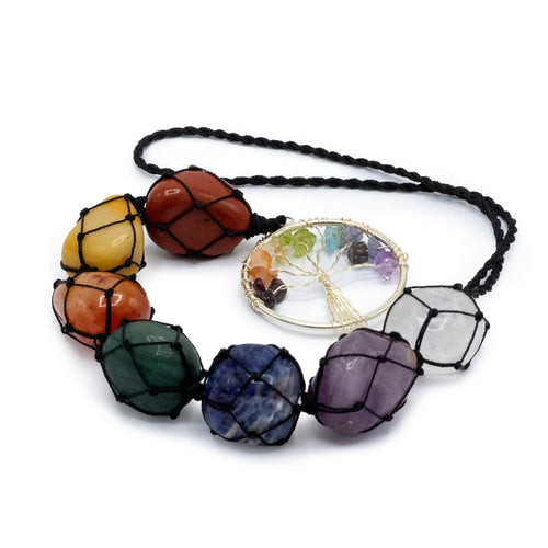 Tree Of Life Hanging Chakra Stone Pendant