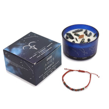 Load image into Gallery viewer, Aries Zodiac Crystal Candle with Gemstone Bracelet