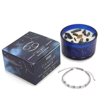 Load image into Gallery viewer, Cancer Zodiac Crystal Candle with Gemstone Bracelet