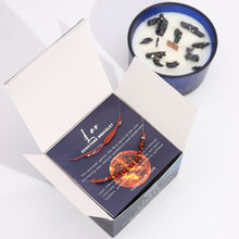 Load image into Gallery viewer, Leo Zodiac Crystal Candle with Gemstone Bracelet