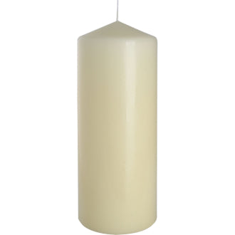 6 x Ivory Pillar Candles 80mm x 200mm