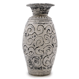 Cream Swirls Shaped Vase