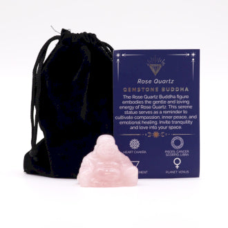 Small Rose Quartz Crystal Buddha