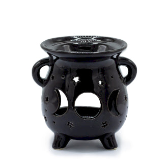 Black Moonphase Cauldron Oil Burner