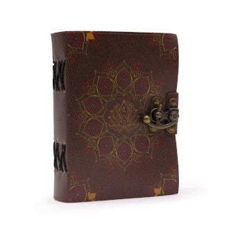 Lotus Mandala Deckle-edge Leather Journal