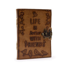 Load image into Gallery viewer, Life is Better with Friends Leather Journal