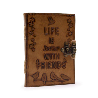 Life is Better with Friends Leather Journal