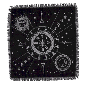 Moon & Sun Chart Fringed Altar Cloth