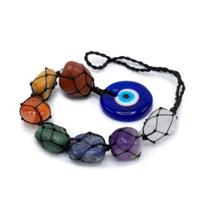 Load image into Gallery viewer, Evil Eye Hanging Chakra Stone Pendant