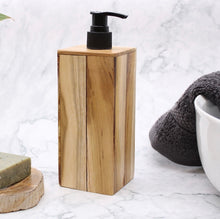 Load image into Gallery viewer, Natural Teakwood Square Soap Dispenser