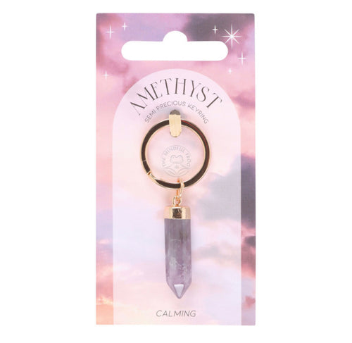 Amethyst Crystal Point Keyring