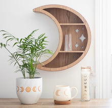 Load image into Gallery viewer, Wooden Crescent Moon Shelf