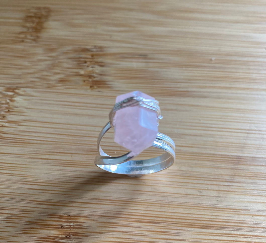 Rose Quartz Wire Wrapped Ring