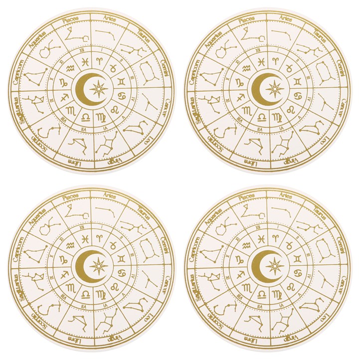 Astrology Wheel 4 Piece Coaster Set