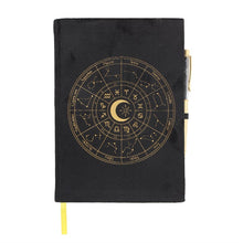 Load image into Gallery viewer, Astrology Wheel Journal with Black Obsidian Pen