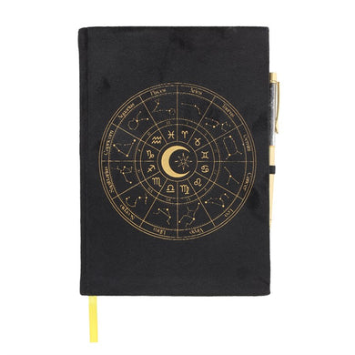 Astrology Wheel Journal with Black Obsidian Pen