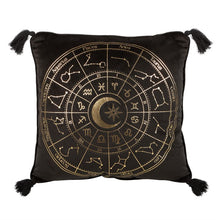 Load image into Gallery viewer, Black Astrology Wheel Square Cushion