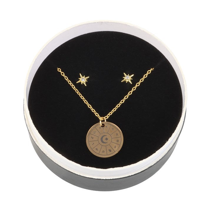 Astrology Wheel Earring & Necklace Set