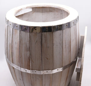 Beer Barrel Table - Whitewash