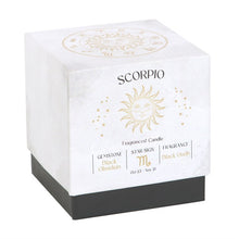 Load image into Gallery viewer, Scorpio Black Oudh Crystal Zodiac Candle