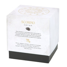 Load image into Gallery viewer, Scorpio Black Oudh Crystal Zodiac Candle