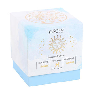 Pisces Gardenia Crystal Zodiac Candle