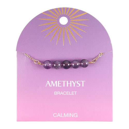 Amethyst Crystal Beaded Chain Bracelet