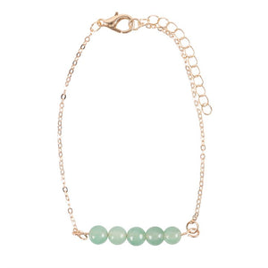 Aventurine Crystal Beaded Chain Bracelet